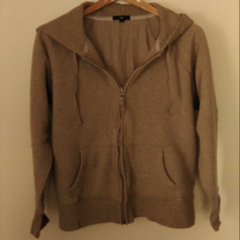 Gap Zipper-front Cotton-blend Brown Hoodie Size XL